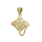 Grant the positive energy Solid Gold Celtic Manta Ray Pendant GPD5703 - DiveSilver Jewelry