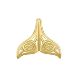 Celtic Spiral Whale Tail Solid Gold Pendant - DiveSilver Jewelry