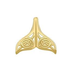 Celtic Spiral Whale Tail Solid Gold Pendant - DiveSilver Jewelry