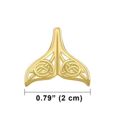 Celtic Spiral Whale Tail Solid Gold Pendant GPD5704