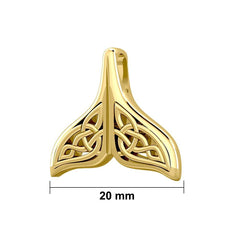 Celtic Knotwork Whale Tail Solid Gold Pendant GPD5705 - DiveSilver Jewelry