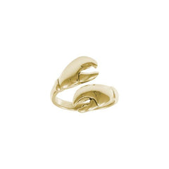 Lobster Claw Silver Wrap Solid Gold Ring GRI1416 - Ring