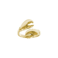 Lobster Claw Silver Wrap Solid Gold Ring GRI1416 - Ring