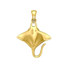 Ocean dreams as wide as the Manta Ray Small Sterling Solid Gold Pendant - DiveSilver Jewelry