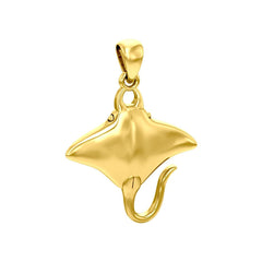 Ocean dreams as wide as the Manta Ray Small Sterling Solid Gold Pendant - DiveSilver Jewelry