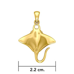 Ocean dreams as wide as the Manta Ray Small Sterling Solid Gold Pendant - DiveSilver Jewelry