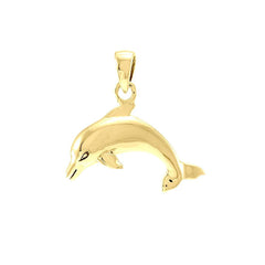 Dolphin 14K Yellow Gold Pendant - DiveSilver Jewelry