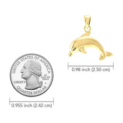 Dolphin 14K Yellow Gold Pendant - DiveSilver Jewelry