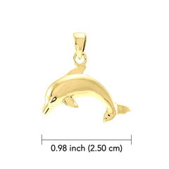Dolphin 14K Yellow Gold Pendant - DiveSilver Jewelry