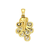 A mystical flexibility ~ Solid Gold Octopus Pendant Jewelry - DiveSilver Jewelry
