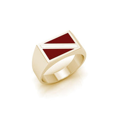Large Dive Flag Solid Gold Ring with Enamel GTR1796 - Ring