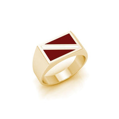 Large Dive Flag Solid Gold Ring with Enamel GTR1796 - Ring