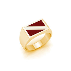 Large Dive Flag Solid Gold Ring with Enamel GTR1796 - Ring
