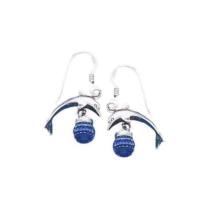 Dolphin Sterling Silver Hook Earring JE182 - Earrings