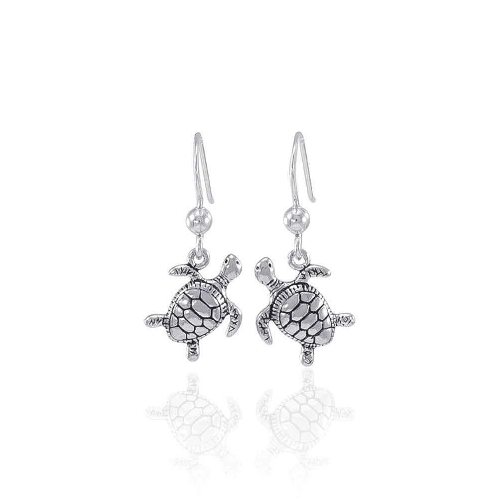 Turtle Sterling Silver Hook Earring JE223 - Earrings