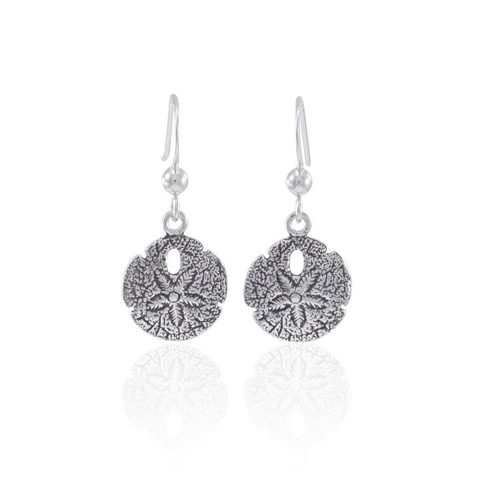 Sand Dollar Sterling Silver Hook Earring JE233 - Earrings