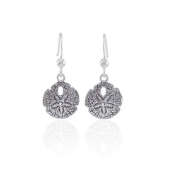 Sand Dollar Sterling Silver Hook Earring JE233 - Earrings