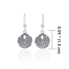 Sand Dollar Sterling Silver Hook Earring JE233 - Earrings