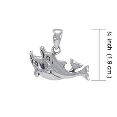 Dolphin Love Sterling Silver Pendant JP061 - Pendants