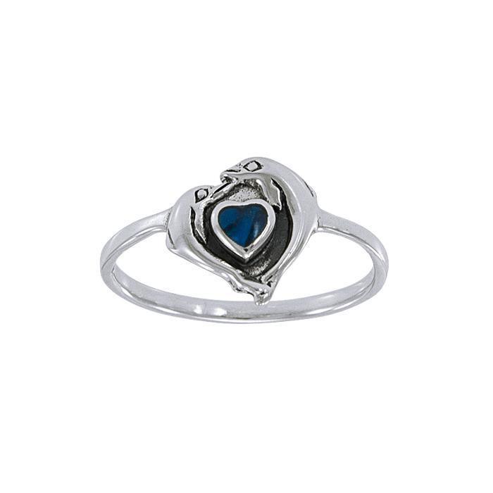 Dolphin Love Sterling Silver Ring JR139 - Rings