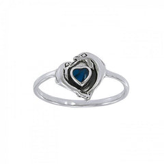 Dolphin Love Sterling Silver Ring JR139 - Rings