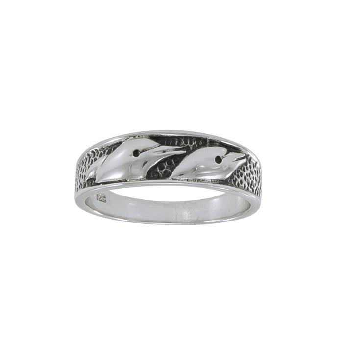 Dolphins Sterling Silver Ring JR324 - Rings