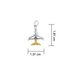 Whale Tail Sterling Silver with Gold Plated Charm MCM083 - DiveSilver Jewelry