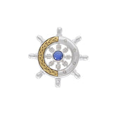 Celtic Ship Wheel Gold Accent Pendant MPD069 - Pendants