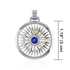 Celtic Fleur de Lis Compass Gemstone Pendant MPD075 - Pendants