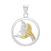 Double Whale Tail Sterling silver & Gold Accent Pendant MPD4421 - Pendants