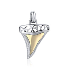 Window to Universe Shark Tooth Silver and Gold Pendant MPD5047 - Pendants
