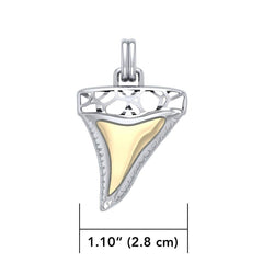 Window to Universe Shark Tooth Silver and Gold Pendant MPD5047 - Pendants
