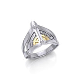 Whale Tail Steampunk Sterling Silver and Gold Ring MRI1266 peterstone.