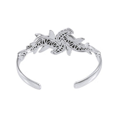 Double Hammerhead Shark Silver Cuff Bracelet TBA199 - Cuff Bracelet