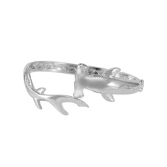 Hammerhead Shark Silver Cuff Bracelet with open lock TBA221 - DiveSilver Jewelry