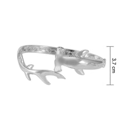 Hammerhead Shark Silver Cuff Bracelet with open lock TBA221 - DiveSilver Jewelry