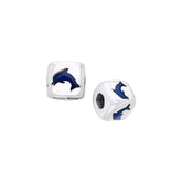 Dolphin Sterling Silver with Enamel Bead TBD033 - Beads