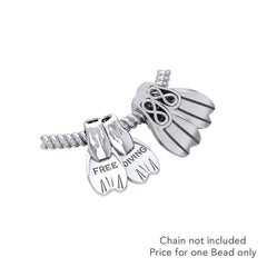 Dive Fins Sterling Silver Bead TBD351 - Beads