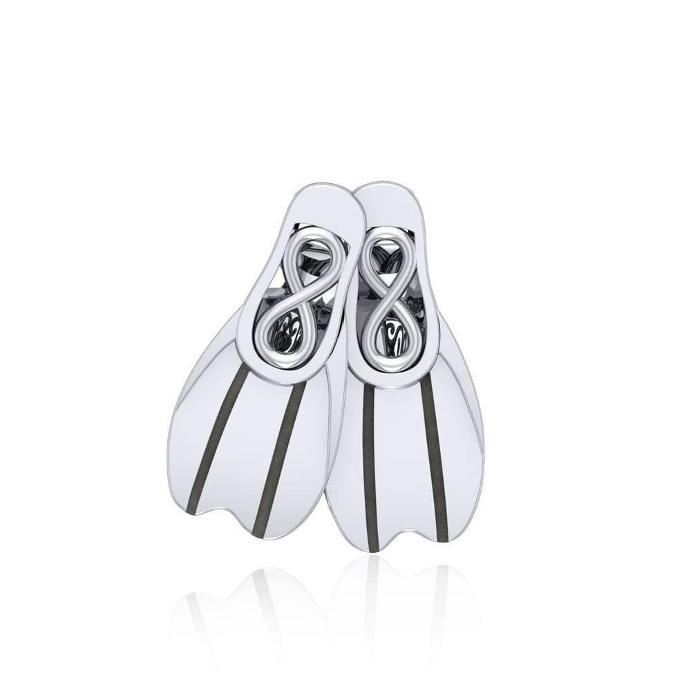 Dive Fins Sterling Silver Bead TBD351 - Beads
