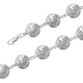 Sand Dollar Sterling Silver Link Bracelet TBG021 - Bracelets