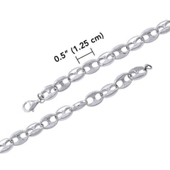 Pig Nose Sterling Silver Link Bracelet TBG307 - Bracelets