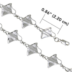 Manta Ray Sterling Silver Link Bracelet TBG327-DD - DiveSilver Jewelry