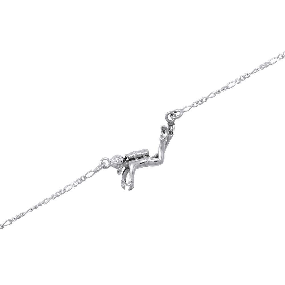 Diver Sterling Silver Anklet TBG375 - Bracelets