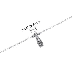 Dive Swim Fin Sterling Silver Anklet TBG379 - Bracelets