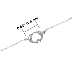 Double Dolphin Sterling Silver Anklet TBG382 - Bracelets