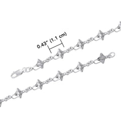 Manta Ray Sterling Silver Link Bracelet TBG544 - Bracelets