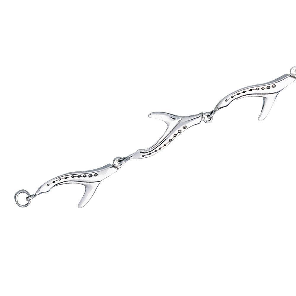 Shark Tail Sterling Silver Link Bracelet TBG575 - Bracelets
