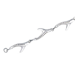 Shark Tail Sterling Silver Link Bracelet TBG575 - Bracelets