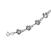 Sea Turtle Sterling Silver Link Bracelet TBG644 - Bracelets
