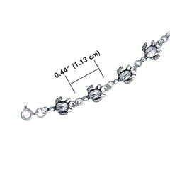 Sea Turtle Sterling Silver Link Bracelet TBG644 - Bracelets